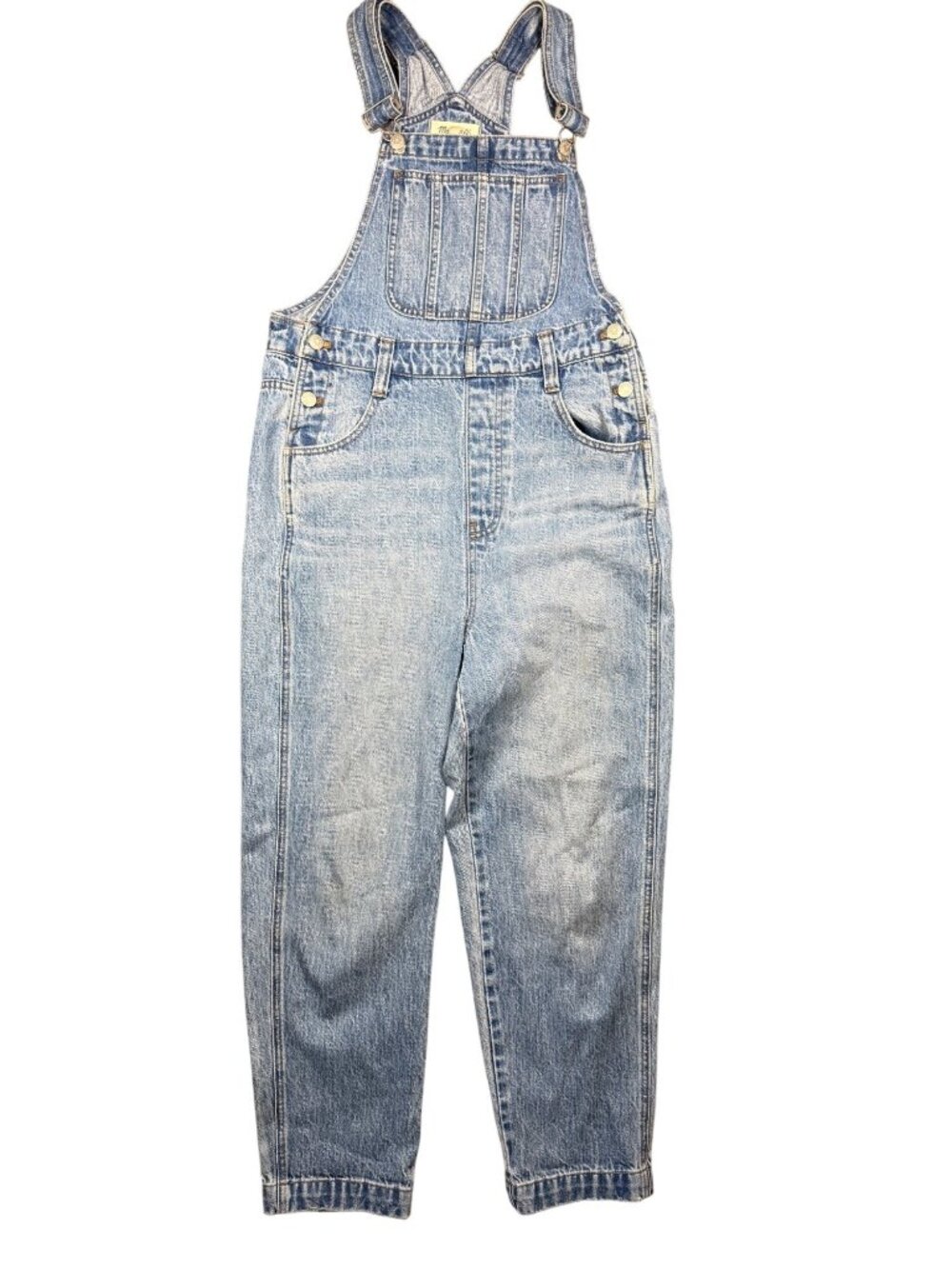 Madewell Light Wash Denim Overall Bib Adjustable Classic Utility AF899 Medium